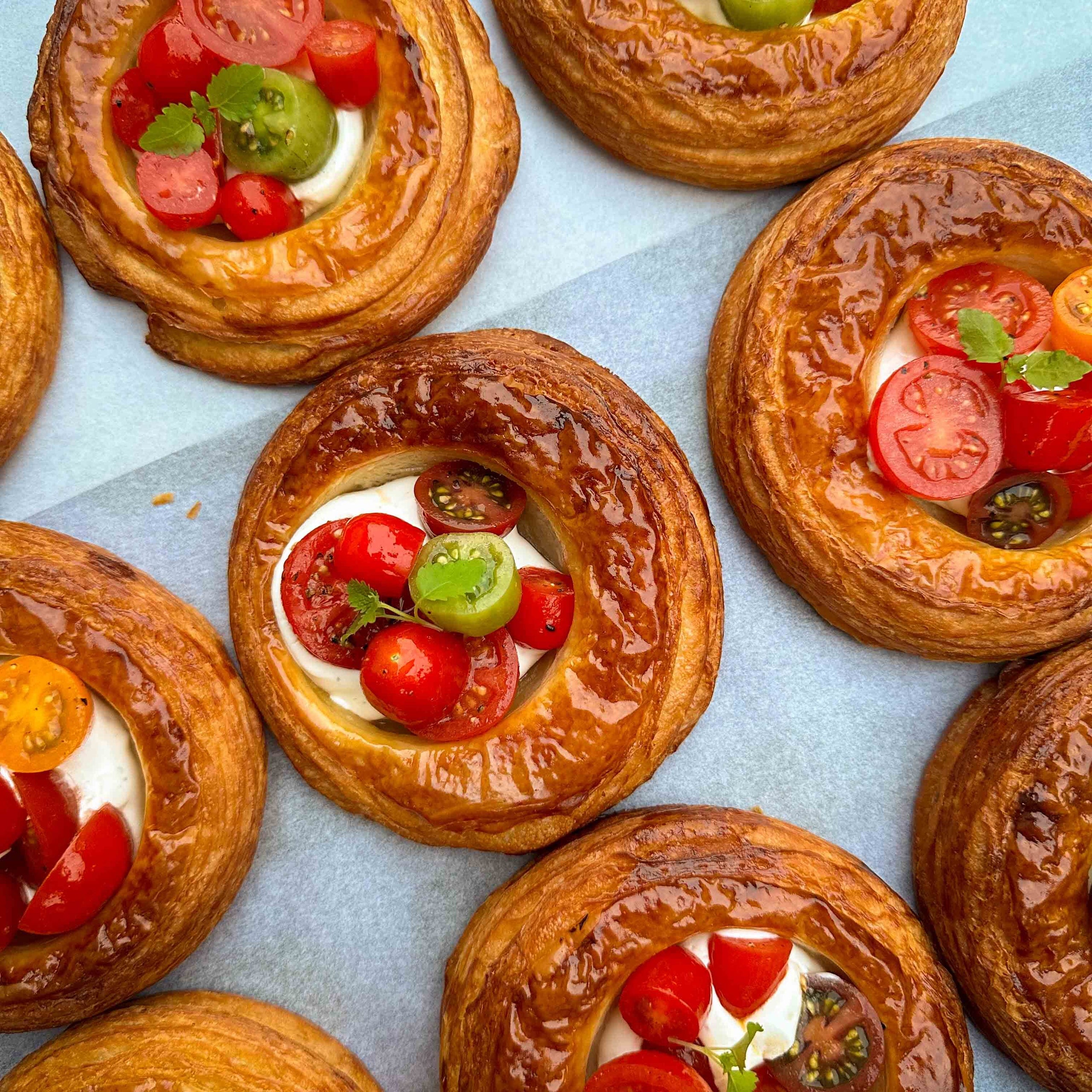 Heirloom tomato whipped feta danish sunshine coast sourdough co